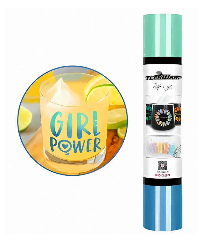 Mint to Teal Cold Colour Change Adhesive Vinyl 1.5m x 30cm - Teckwrap
