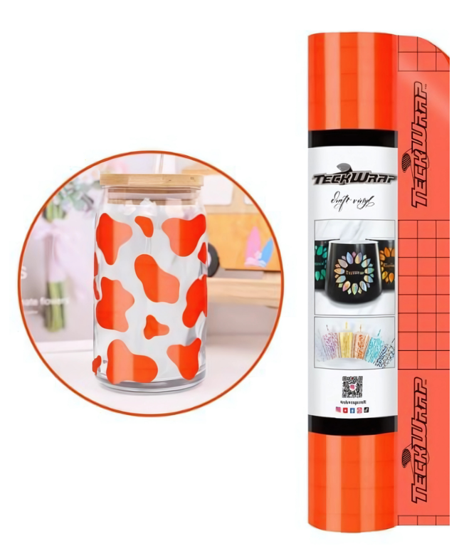 Neon Orange 001 Economy Series Craft Adhesive Vinyl 1.5m x 30cm  - Teckwrap