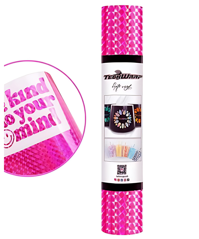 Neon Pink - Holographic Diamond Adhesive Vinyl 1.5m x 30cm (Copy)