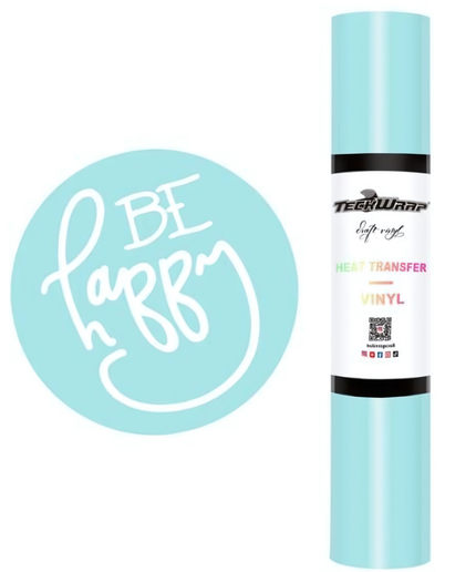 Pastel Blue Coloured Heat Transfer Vinyl (HTV) 1.5m x 30cm - Teckwrap
