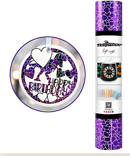Purple Cobblestone Adhesive Vinyl 1.5m x 30cm - Teckwrap