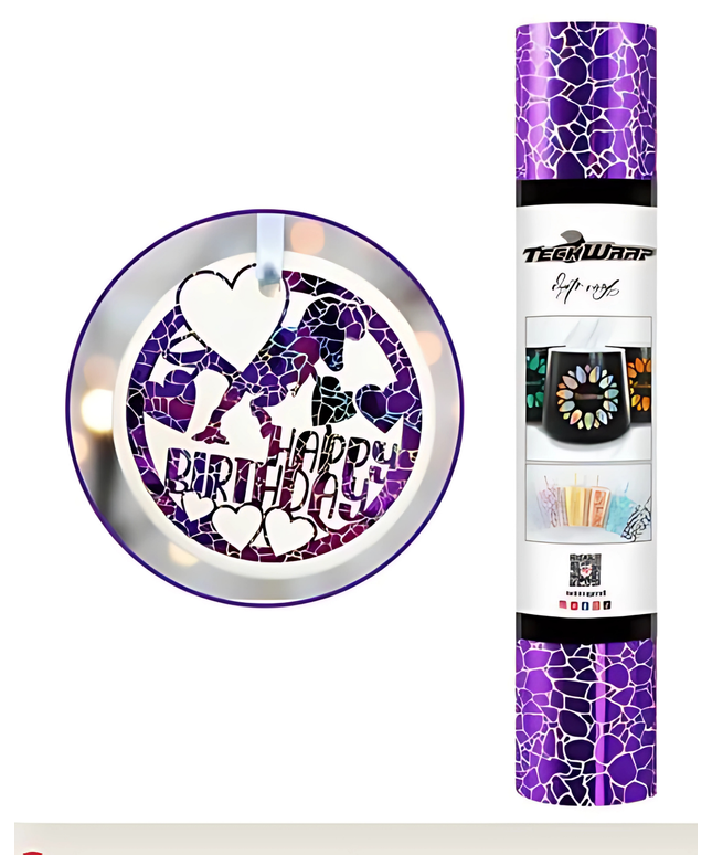 Purple Cobblestone Adhesive Vinyl 1.5m x 30cm - Teckwrap