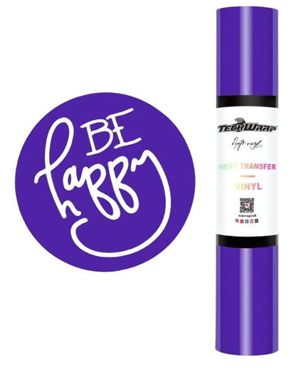 Purple Coloured Heat Transfer Vinyl (HTV) 1.5m x 30cm - Teckwrap