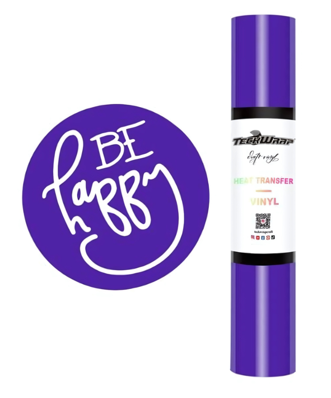 Purple Coloured Heat Transfer Vinyl (HTV) 1.5m x 30cm - Teckwrap