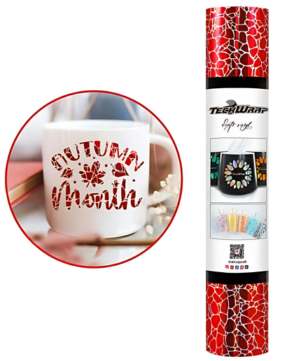 Red Cobblestone Adhesive Vinyl 1.5m x 30cm - Teckwrap