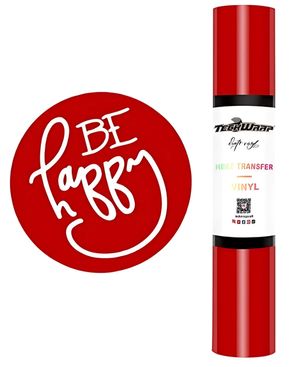 Red Coloured Heat Transfer Vinyl (HTV) 1.5m x 30cm - Teckwrap