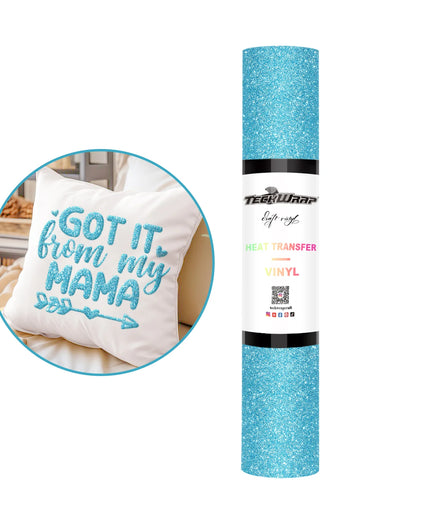 Romantic Blue Glitter Puff HTV - Teckwrap