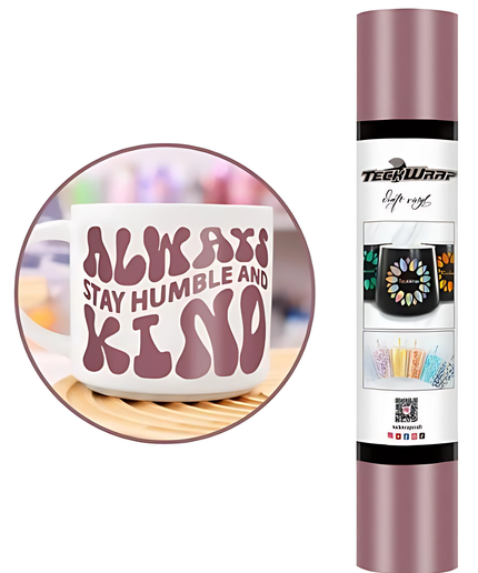 Rose Gold Dusty Matte Adhesive Craft Vinyl 1.5m x 30cm - Teckwrap