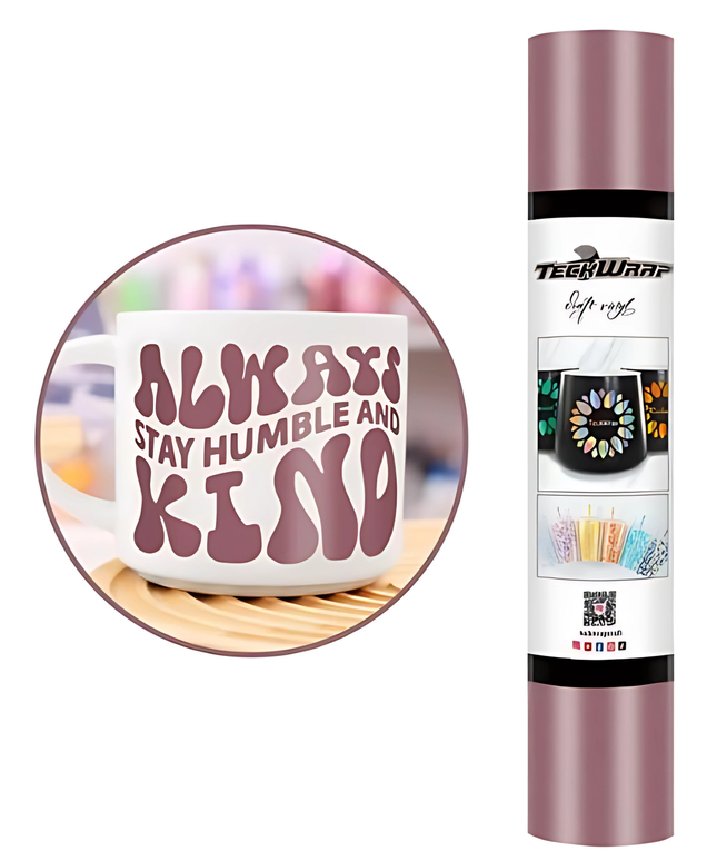 Rose Gold Dusty Matte Adhesive Craft Vinyl 1.5m x 30cm - Teckwrap