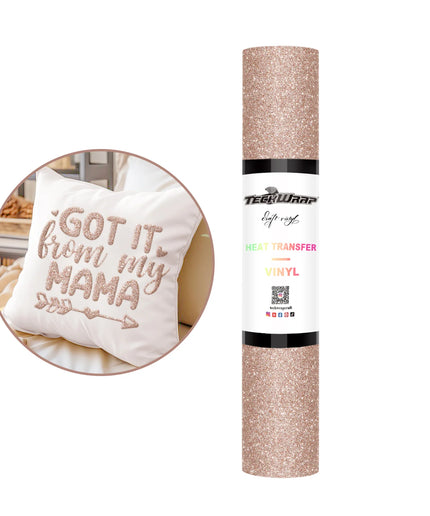 Rose Gold Glitter Puff HTV - Teckwrap