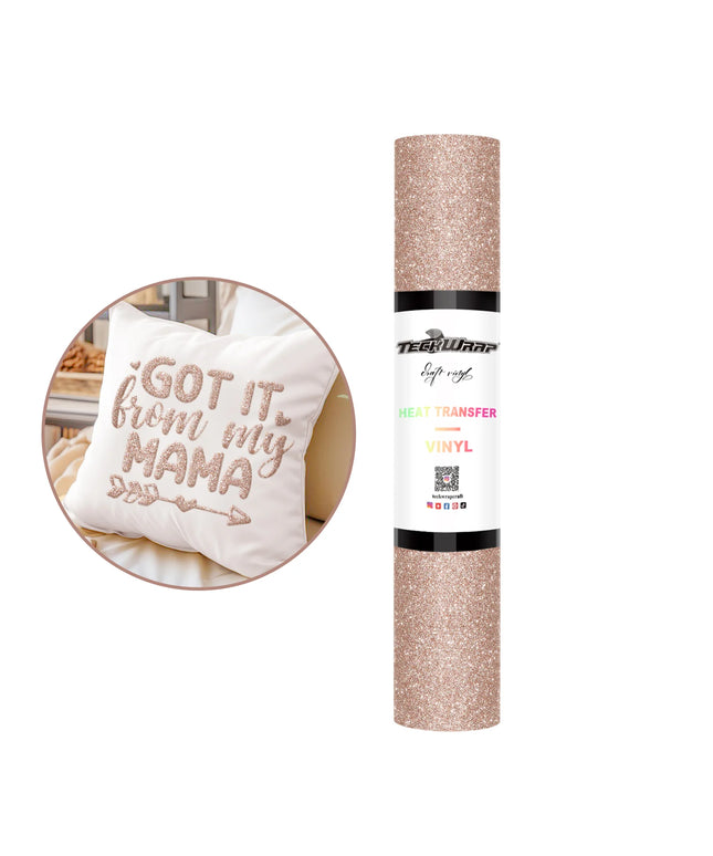 Rose Gold Glitter Puff HTV - Teckwrap