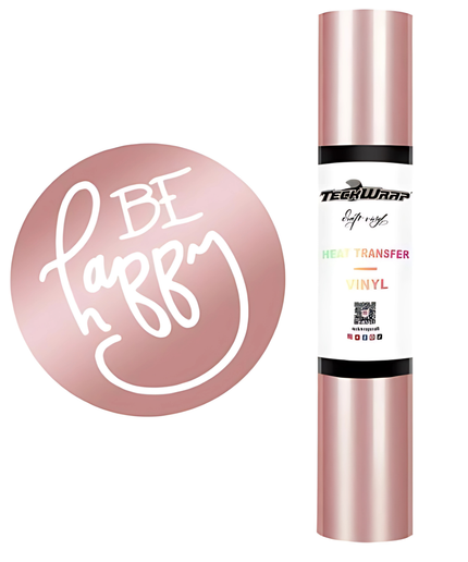 Rose Gold Coloured Heat Transfer Vinyl (HTV) 1.5m x 30cm - Teckwrap