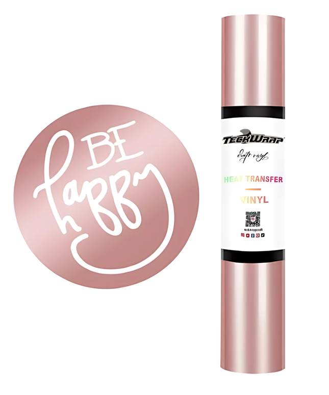 Rose Gold Coloured Heat Transfer Vinyl (HTV) 1.5m x 30cm - Teckwrap