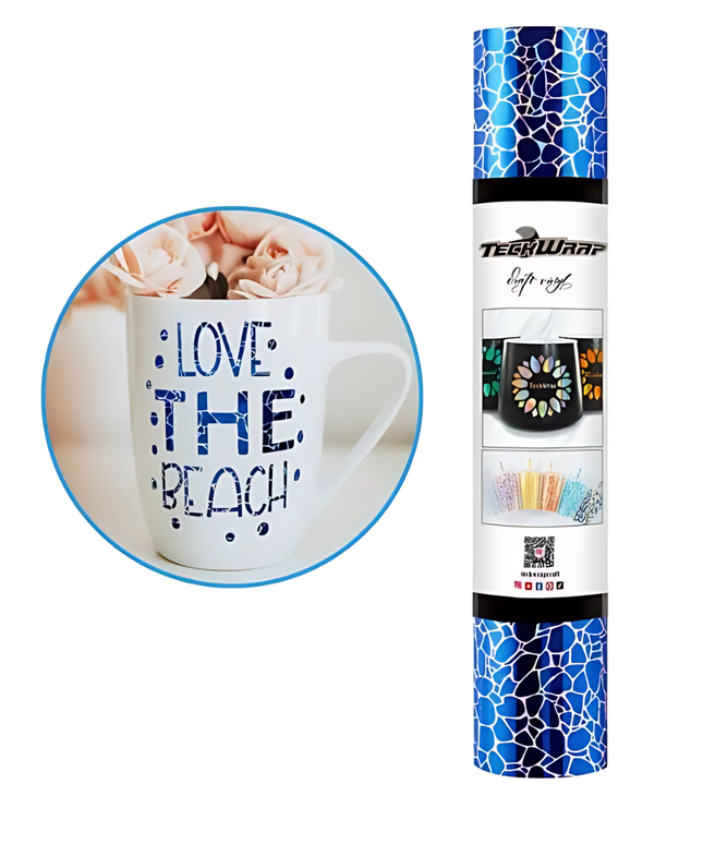 Sapphire  Cobblestone Adhesive Vinyl 1.5m x 30cm - Teckwrap