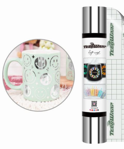 Silver Bubble Free Mirror Chrome Adhesive Vinyl 1.5m x 30cm - Teckwrap