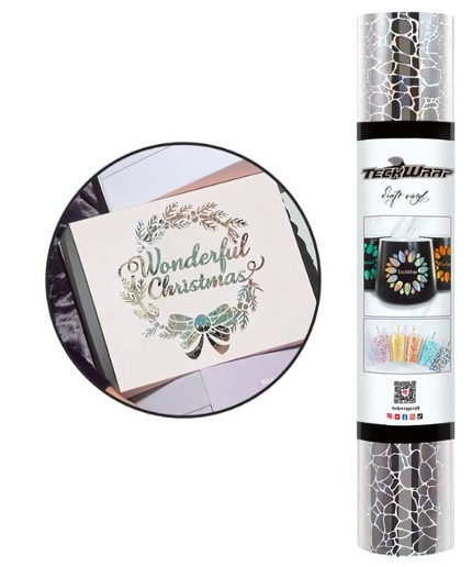 Silver Cobblestone Adhesive Vinyl 1.5m x 30cm - Teckwrap