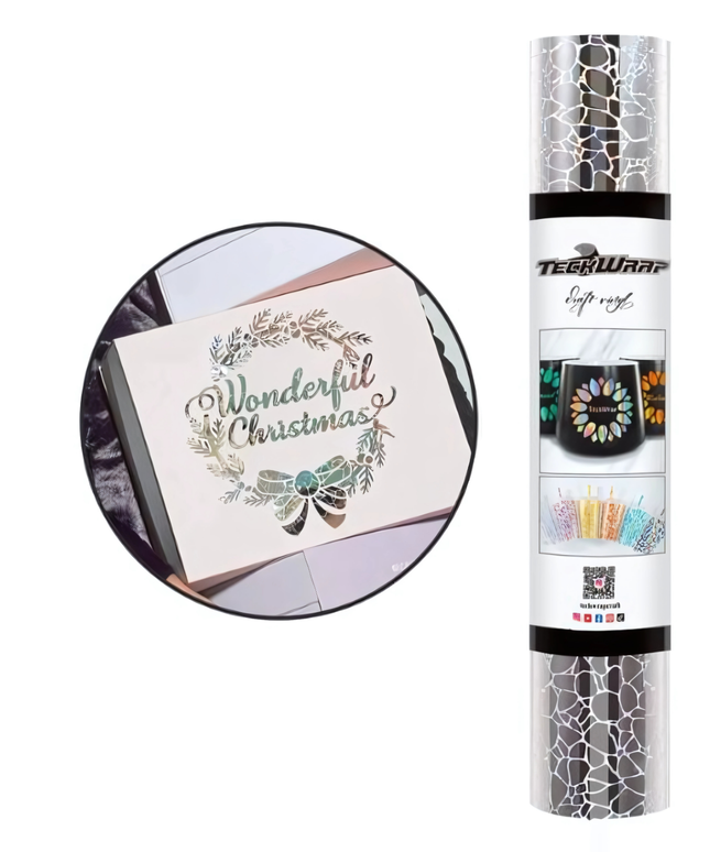 Silver Cobblestone Adhesive Vinyl 1.5m x 30cm - Teckwrap