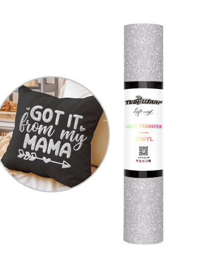 Silver Glitter Puff HTV - Teckwrap