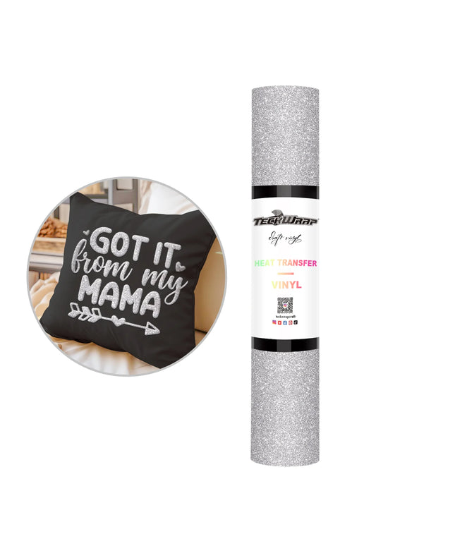 Silver Glitter Puff HTV - Teckwrap