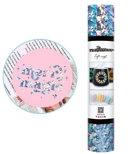 Silver Glass Flower Adhesive Vinyl 1.5m x 30cm - Teckwrap
