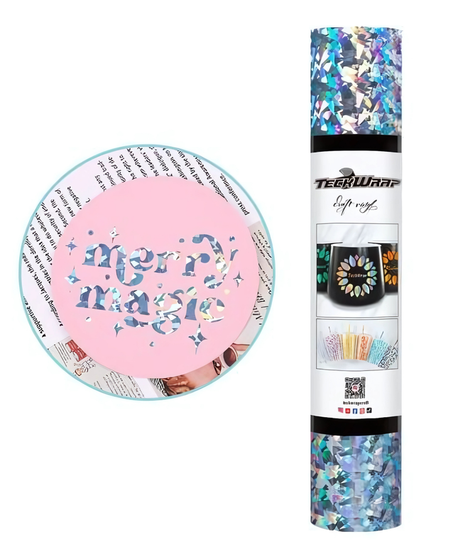 Silver Glass Flower Adhesive Vinyl 1.5m x 30cm - Teckwrap