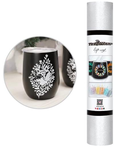 Silver Adhesive Craft Vinyl 1.5m x 30cm - Teckwrap