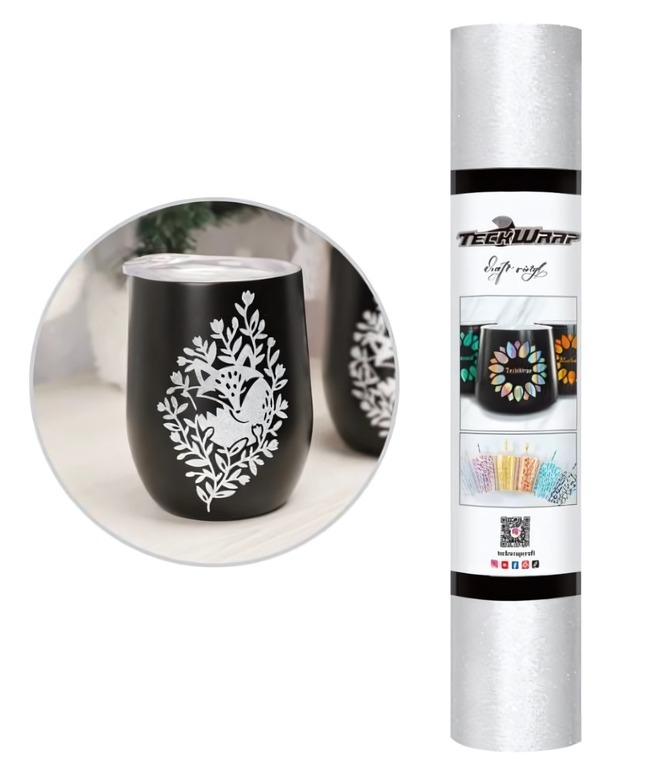 Silver Adhesive Craft Vinyl 1.5m x 30cm - Teckwrap