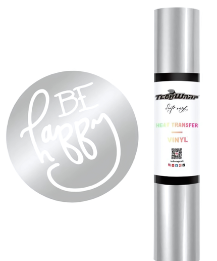 Silver Coloured Heat Transfer Vinyl (HTV) 1.5m x 30cm - Teckwrap