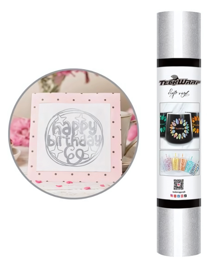 Silver Shimmer Adhesive Vinyl 1.5m x 30cm - Teckwrap