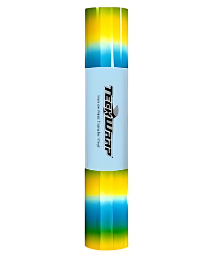 Starry Green Rainbow Stripes HTV 1.5m x 30cm - Teckwrap