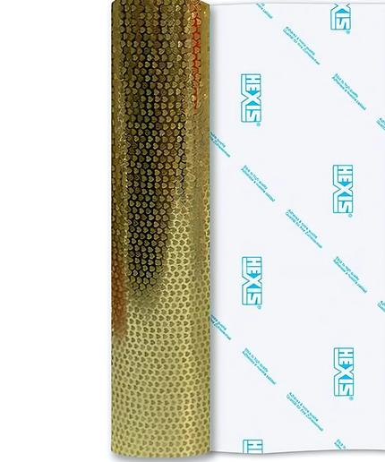 Gold Twinkle Hearts Permanent Vinyl - Hexis