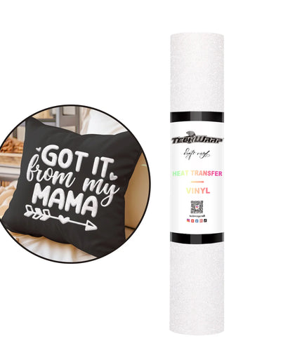 White Glitter Puff HTV - Teckwrap