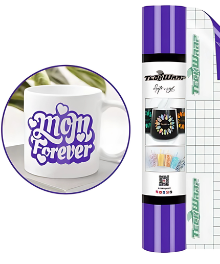 Brilliant Purple 001 Economy Series Craft Adhesive Vinyl 1.5m x 30cm  - Teckwrap