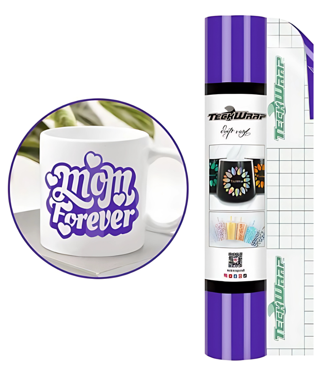 Brilliant Purple 001 Economy Series Craft Adhesive Vinyl 1.5m x 30cm  - Teckwrap