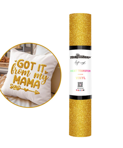 Gold Glitter Puff HTV - Teckwrap