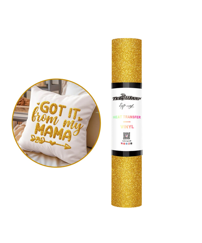 Gold Glitter Puff HTV - Teckwrap