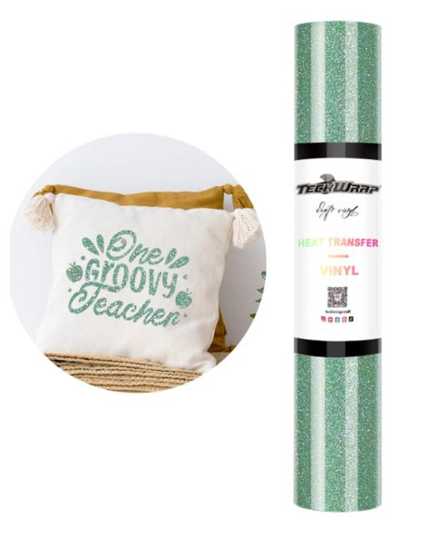 Grass Green Sparkle HTV 1.5m x 25cm - Teckwrap